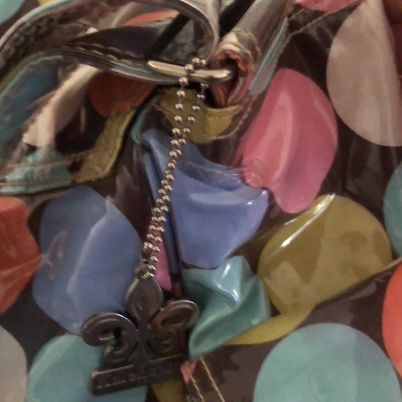 Multi colored easy wipe pokadot kalencom diaper bag - Picture 9 of 17